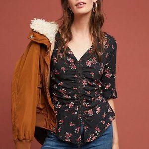 Anthropologie Floral Blouse Top